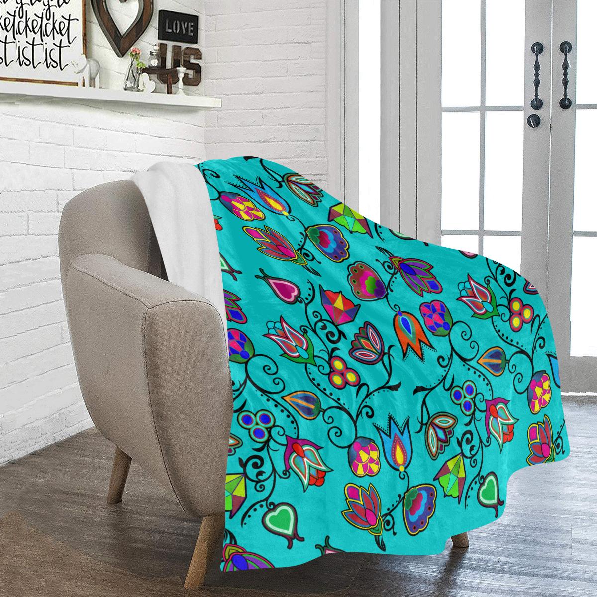 Indigenous Paisley - Sky Ultra-Soft Micro Fleece Blanket 50"x60" Ultra-Soft Blanket 50''x60'' e-joyer 