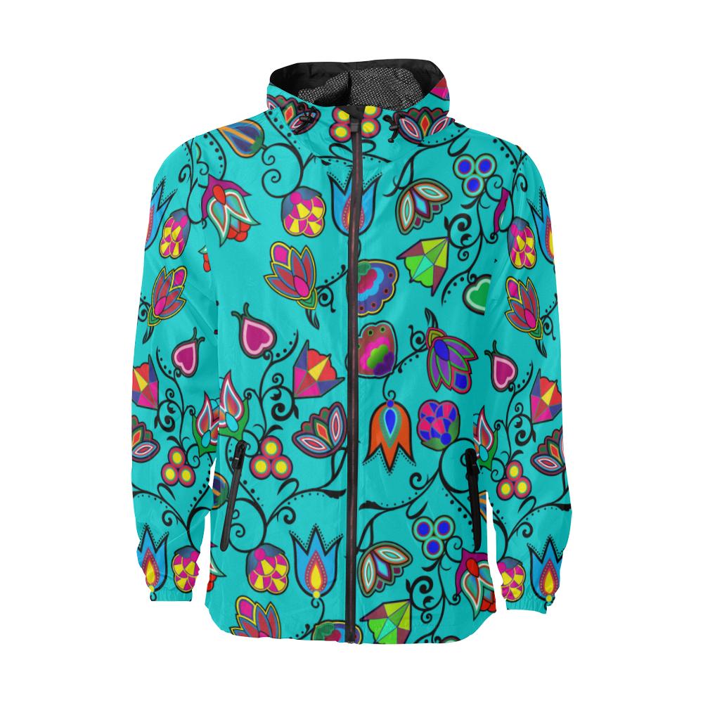 Indigenous Paisley - Sky Unisex All Over Print Windbreaker (Model H23) All Over Print Windbreaker for Men (H23) e-joyer 