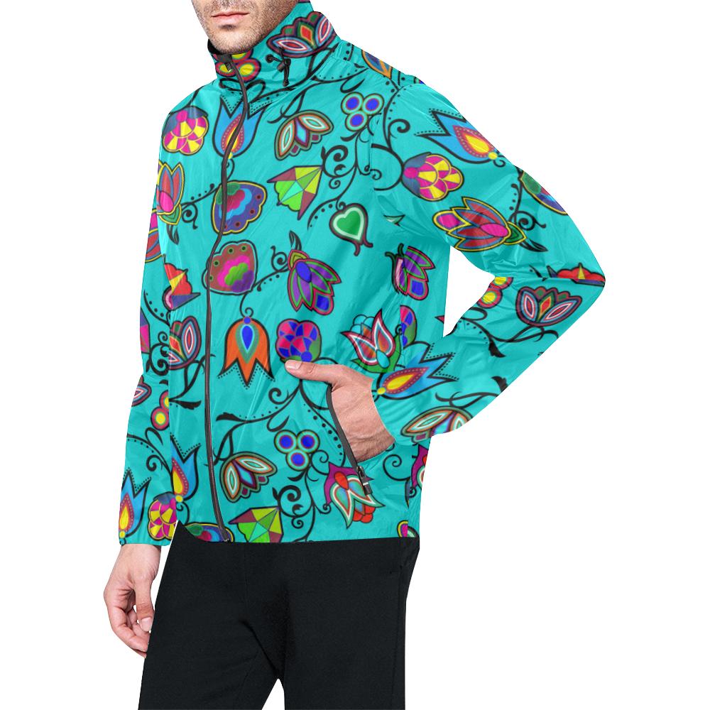 Indigenous Paisley - Sky Unisex All Over Print Windbreaker (Model H23) All Over Print Windbreaker for Men (H23) e-joyer 