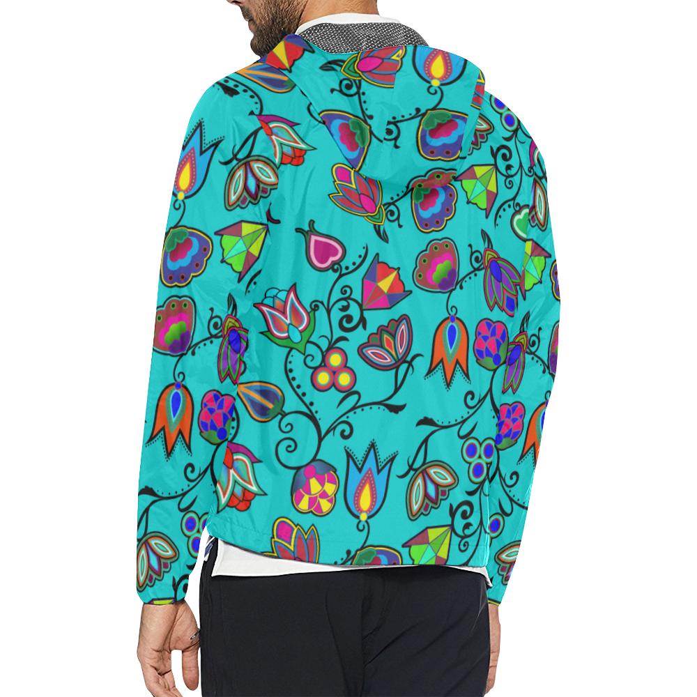 Indigenous Paisley - Sky Unisex All Over Print Windbreaker (Model H23) All Over Print Windbreaker for Men (H23) e-joyer 