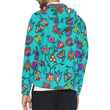 Load image into Gallery viewer, Indigenous Paisley - Sky Unisex All Over Print Windbreaker (Model H23) All Over Print Windbreaker for Men (H23) e-joyer 
