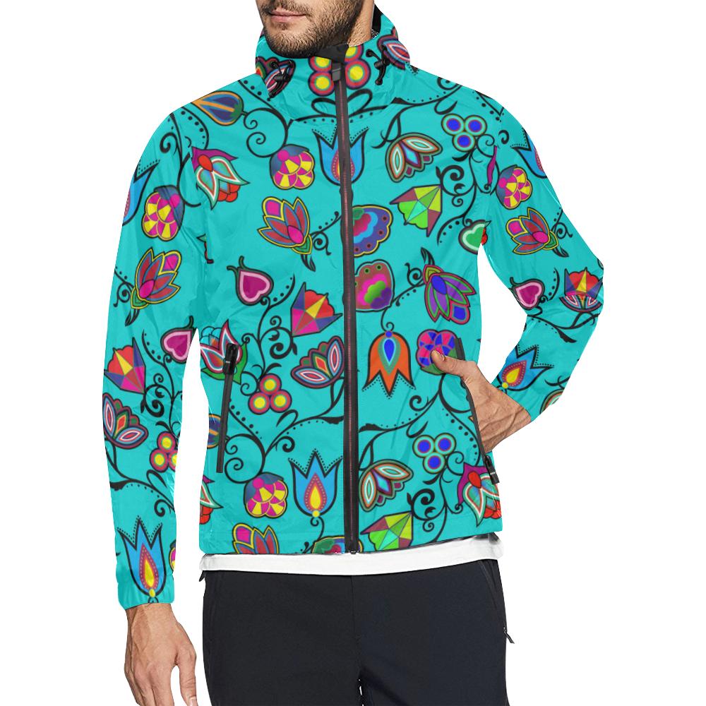 Indigenous Paisley - Sky Unisex All Over Print Windbreaker (Model H23) All Over Print Windbreaker for Men (H23) e-joyer 