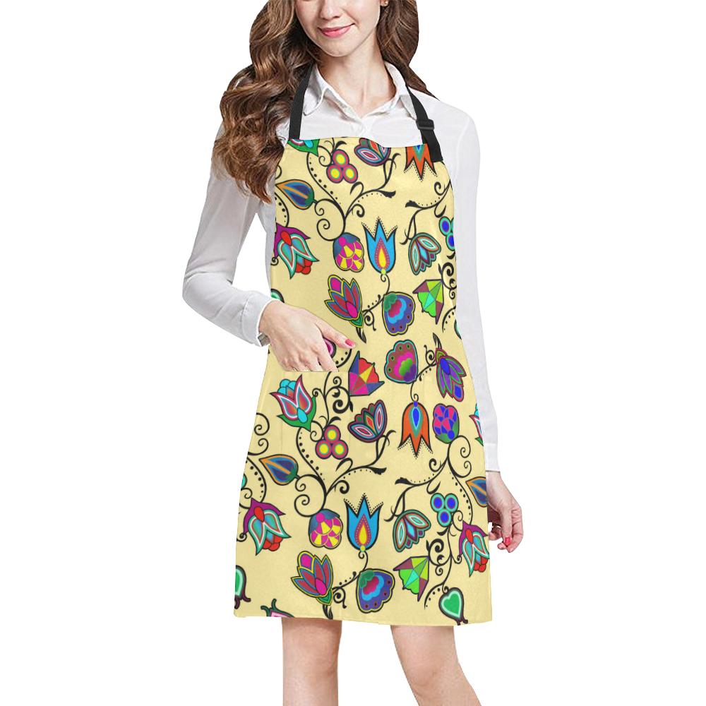 Indigenous Paisley Vanilla All Over Print Apron All Over Print Apron e-joyer 