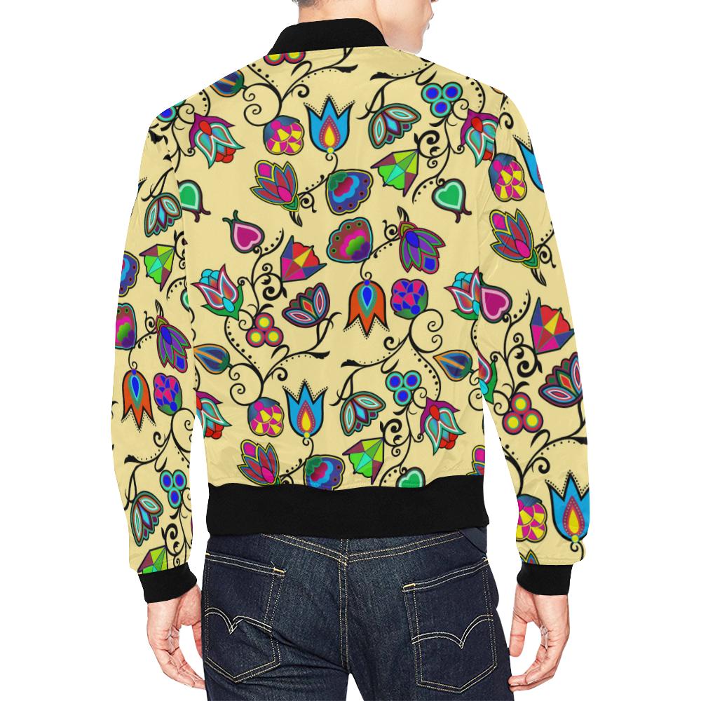 Indigenous Paisley - Vanilla All Over Print Bomber Jacket for Men/Large Size (Model H19) All Over Print Bomber Jacket for Men/Large (H19) e-joyer 