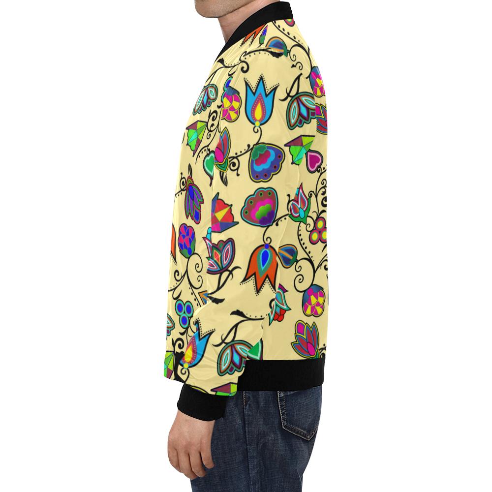 Indigenous Paisley - Vanilla All Over Print Bomber Jacket for Men/Large Size (Model H19) All Over Print Bomber Jacket for Men/Large (H19) e-joyer 