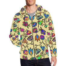 Load image into Gallery viewer, Indigenous Paisley - Vanilla All Over Print Full Zip Hoodie for Men (Model H14) All Over Print Full Zip Hoodie for Men (H14) e-joyer 
