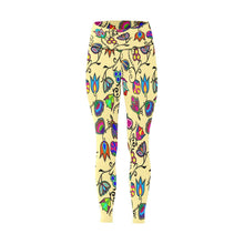 Load image into Gallery viewer, Indigenous Paisley Vanilla All Over Print High-Waisted Leggings (Model L36) High-Waisted Leggings (L36) e-joyer 
