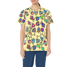 Load image into Gallery viewer, Indigenous Paisley Vanilla All Over Print Scrub Top Scrub Top e-joyer 
