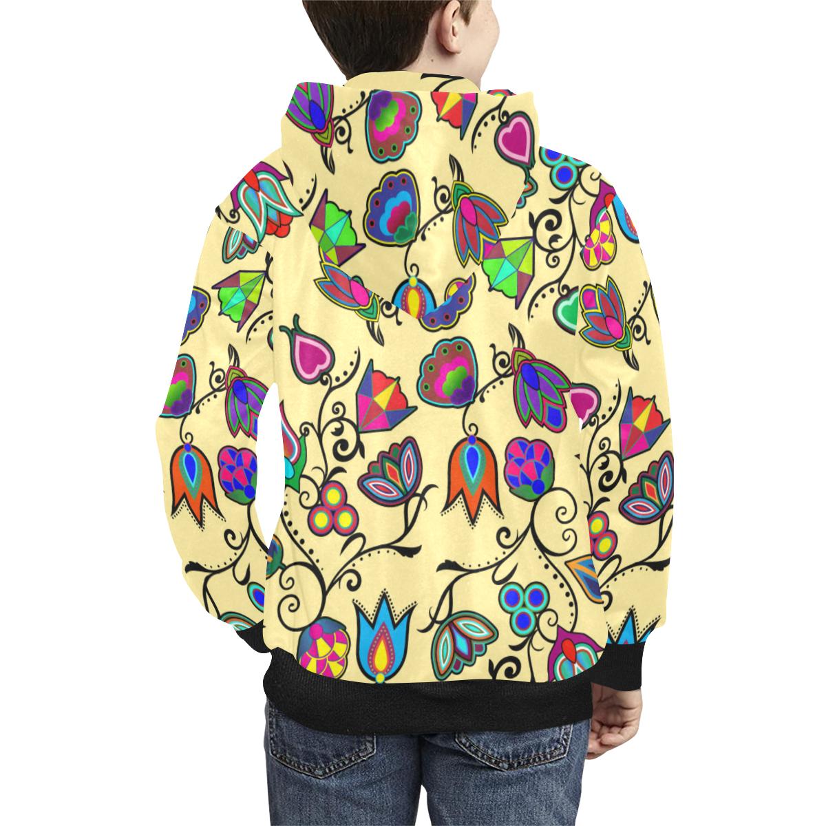 Indigenous Paisley Vanilla Kids' All Over Print Hoodie (Model H38) Kids' AOP Hoodie (H38) e-joyer 