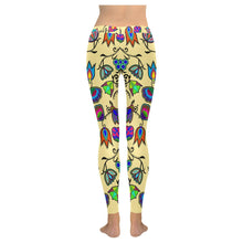 Load image into Gallery viewer, Indigenous Paisley - Vanilla Low Rise Leggings (Invisible Stitch) (Model L05) Low Rise Leggings (Invisible Stitch) (L05) e-joyer 
