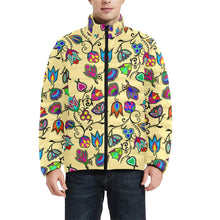 Load image into Gallery viewer, Indigenous Paisley - Vanilla Men&#39;s Stand Collar Padded Jacket (Model H41) Men&#39;s Stand Collar Padded Jacket (H41) e-joyer 
