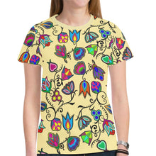 Load image into Gallery viewer, Indigenous Paisley - Vanilla New All Over Print T-shirt for Women (Model T45) New All Over Print T-shirt for Women (T45) e-joyer 
