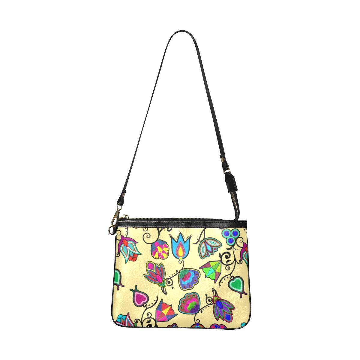Indigenous Paisley Vanilla Small Shoulder Bag by 49 Dzine