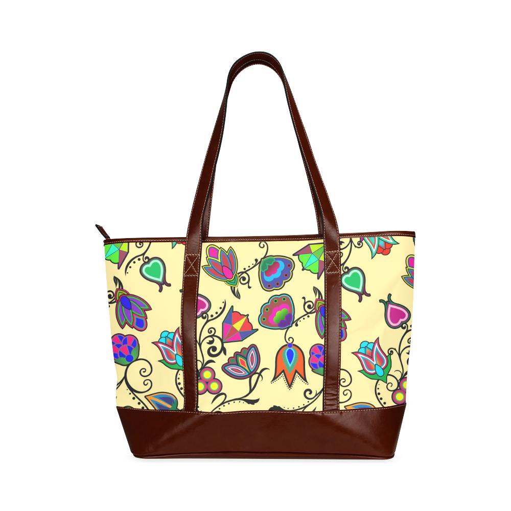 Indigenous Paisley - Vanilla Tote Handbag (Model 1642) Tote Handbags (1642) e-joyer 