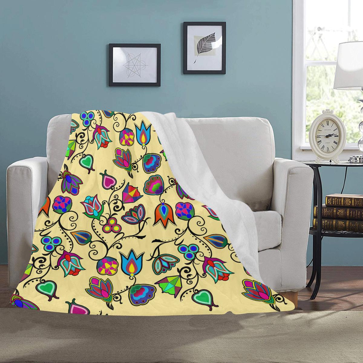 Indigenous Paisley - Vanilla Ultra-Soft Micro Fleece Blanket 50"x60" Ultra-Soft Blanket 50''x60'' e-joyer 