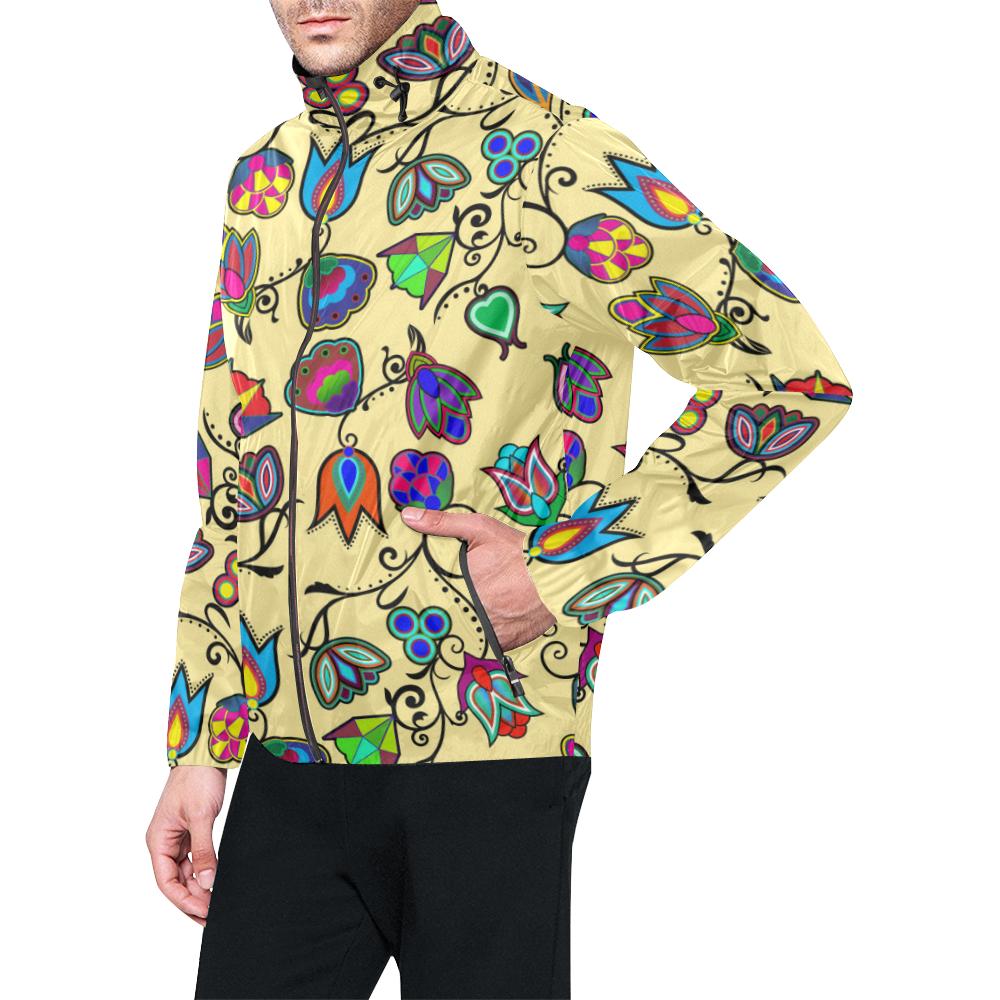 Indigenous Paisley - Vanilla Unisex All Over Print Windbreaker (Model H23) All Over Print Windbreaker for Men (H23) e-joyer 