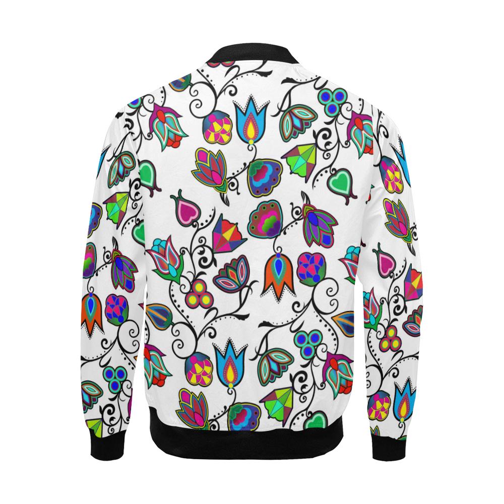 Indigenous Paisley - White All Over Print Bomber Jacket for Men/Large Size (Model H19) All Over Print Bomber Jacket for Men/Large (H19) e-joyer 