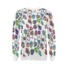 Load image into Gallery viewer, Indigenous Paisley White All Over Print Crewneck Sweatshirt for Women (Model H18) Crewneck Sweatshirt for Women (H18) e-joyer 
