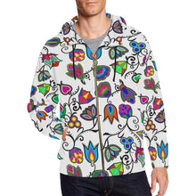 Load image into Gallery viewer, Indigenous Paisley - White All Over Print Full Zip Hoodie for Men (Model H14) All Over Print Full Zip Hoodie for Men (H14) e-joyer 
