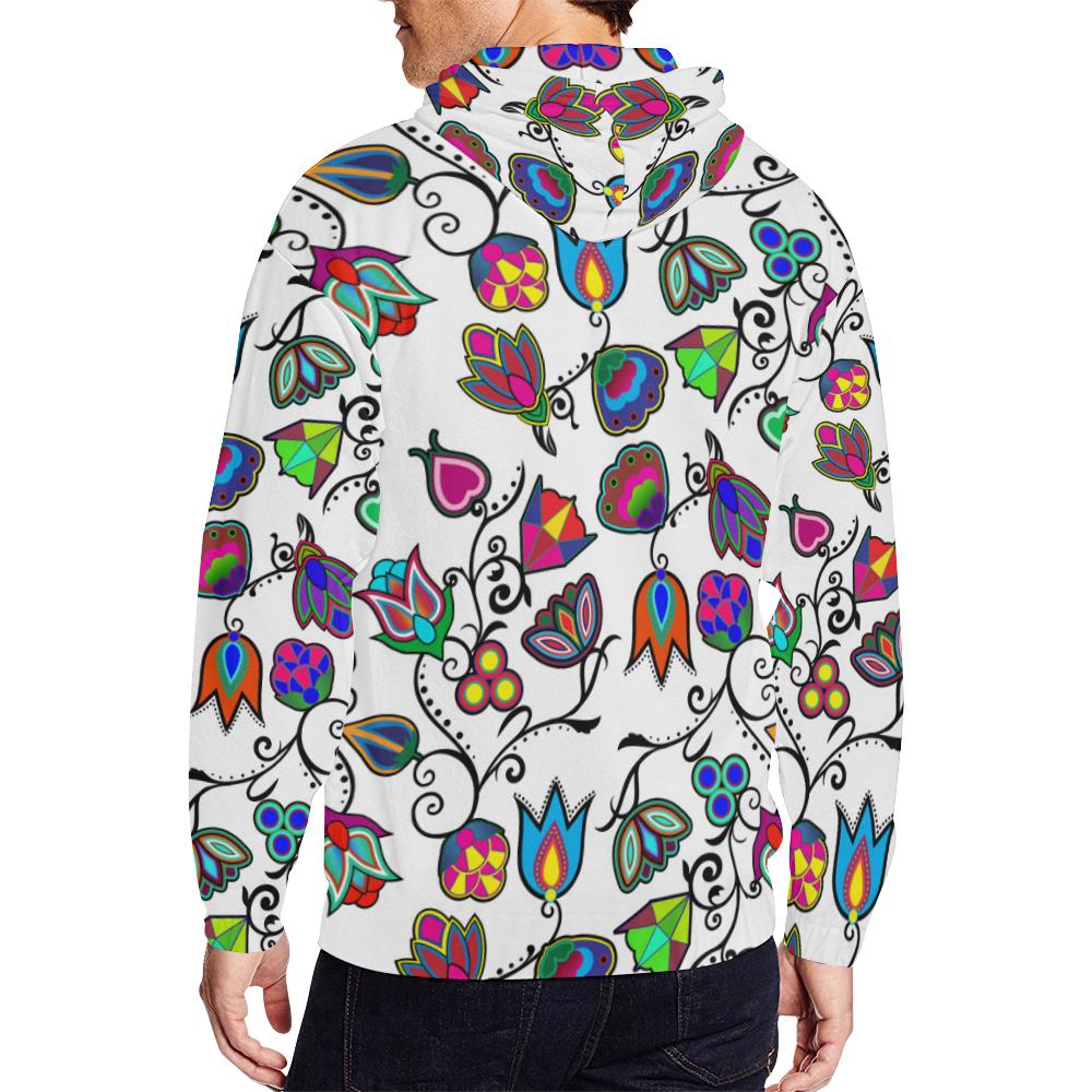 Indigenous Paisley - White All Over Print Full Zip Hoodie for Men (Model H14) All Over Print Full Zip Hoodie for Men (H14) e-joyer 