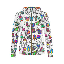 Load image into Gallery viewer, Indigenous Paisley - White All Over Print Full Zip Hoodie for Women (Model H14) All Over Print Full Zip Hoodie for Women (H14) e-joyer 
