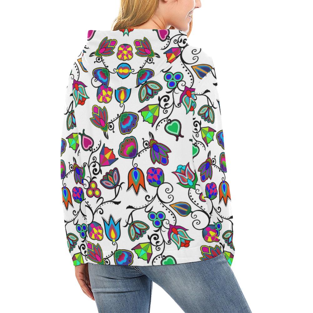 Indigenous Paisley - White All Over Print Hoodie for Women (USA Size) (Model H13) All Over Print Hoodie for Women (H13) e-joyer 