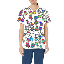 Load image into Gallery viewer, Indigenous Paisley White All Over Print Scrub Top Scrub Top e-joyer 
