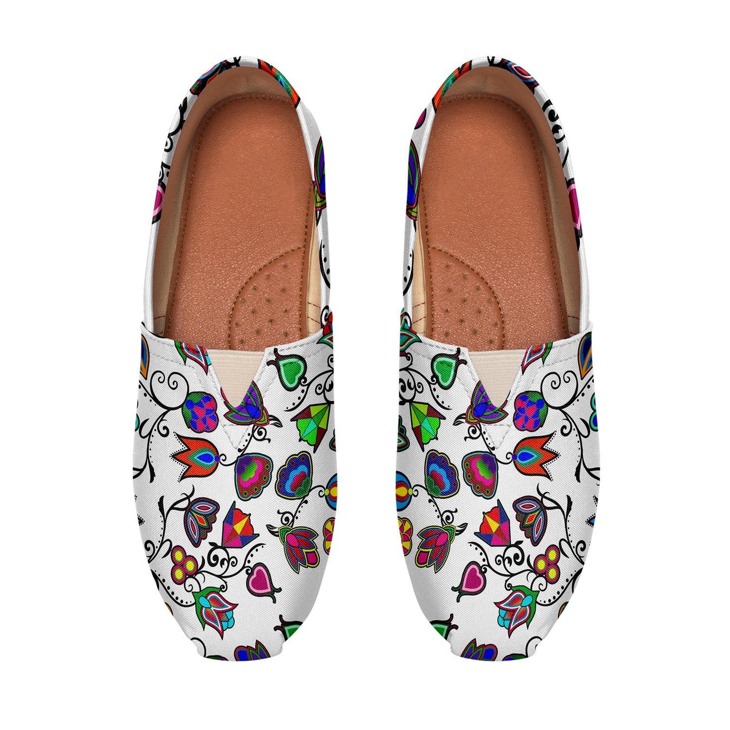 Indigenous Paisley White Casual Unisex Slip On Shoe Herman 