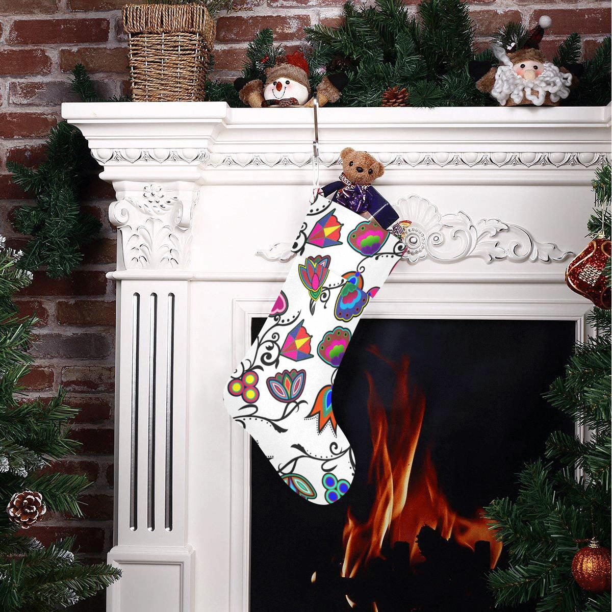 Indigenous Paisley - White Christmas Stocking Christmas Stocking e-joyer 