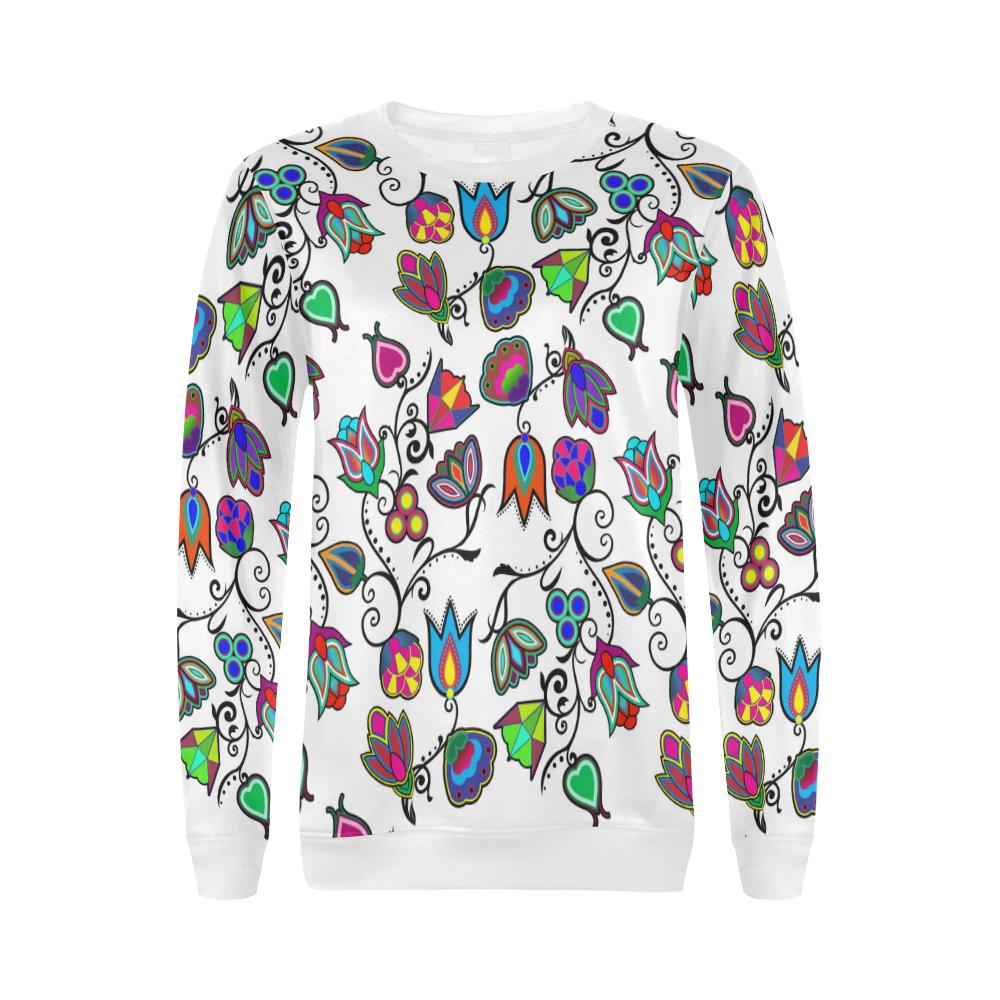 Indigenous Paisley White Crewneck – Women's Sweatshirt by 49 Dzine
