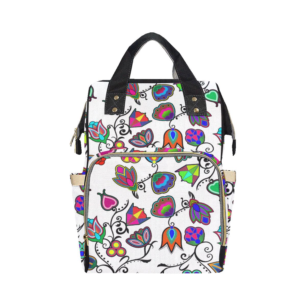 Indigenous Paisley White Diaper Bag by 49 Dzine