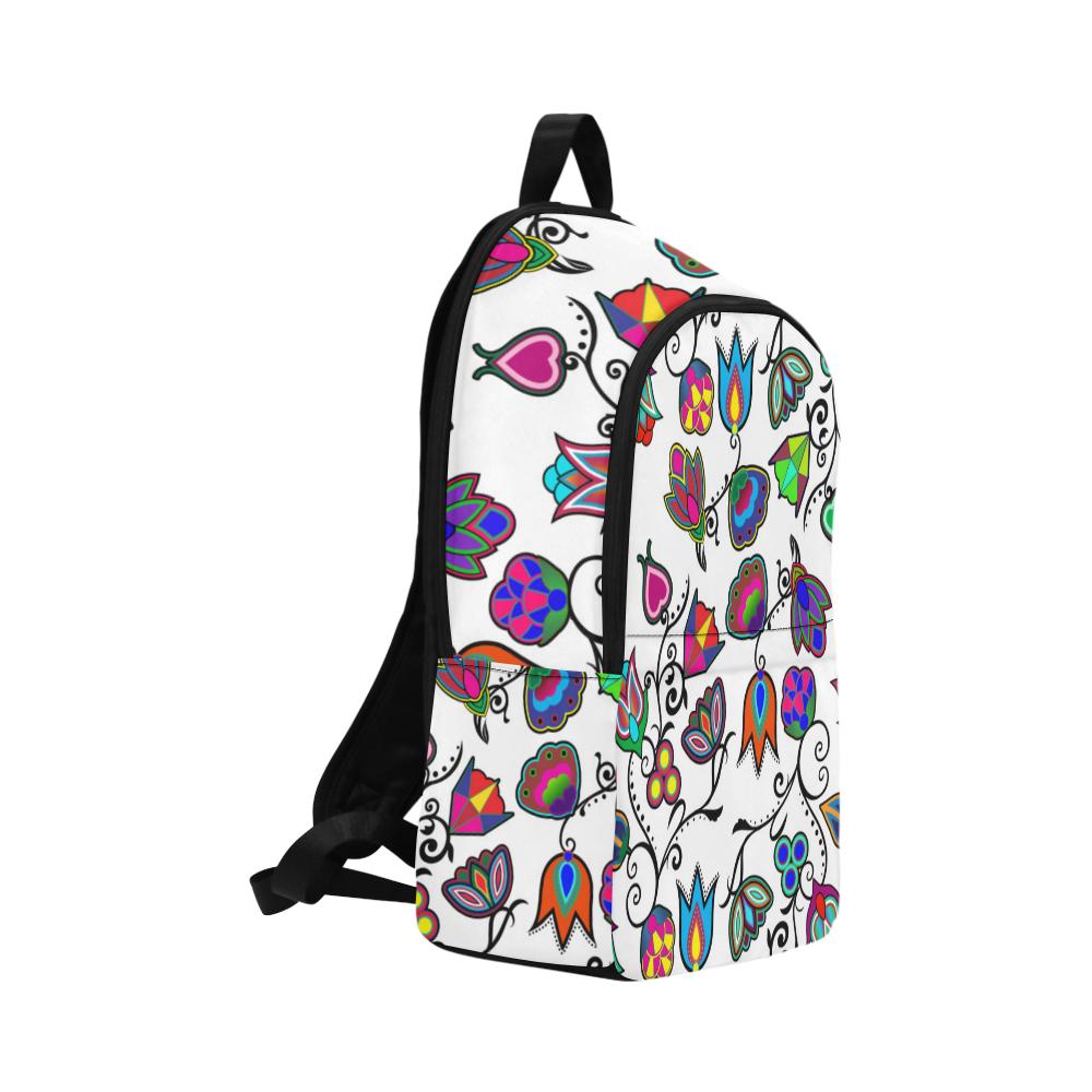 Indigenous Paisley White Fabric Backpack for Adult (Model 1659) Casual Backpack for Adult (1659) e-joyer 