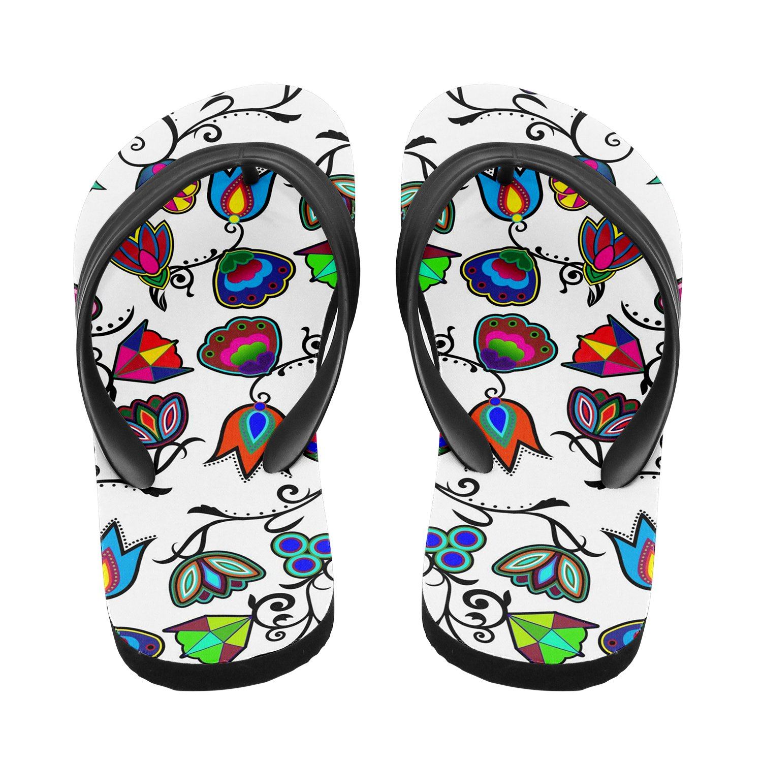 Indigenous Paisley White Flip Flops 49 Dzine 