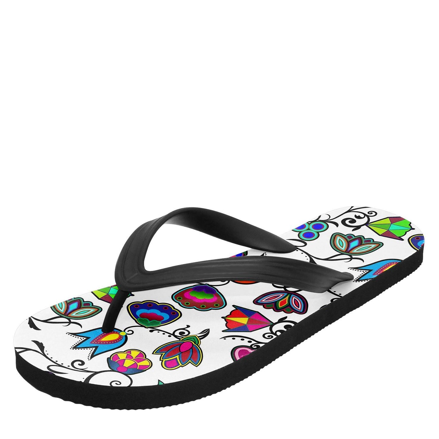 Indigenous Paisley White Flip Flops 49 Dzine 