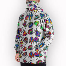 Load image into Gallery viewer, Indigenous Paisley White Hoodie with Face Cover 49 Dzine 
