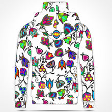 Load image into Gallery viewer, Indigenous Paisley White Hoodie with Face Cover 49 Dzine 
