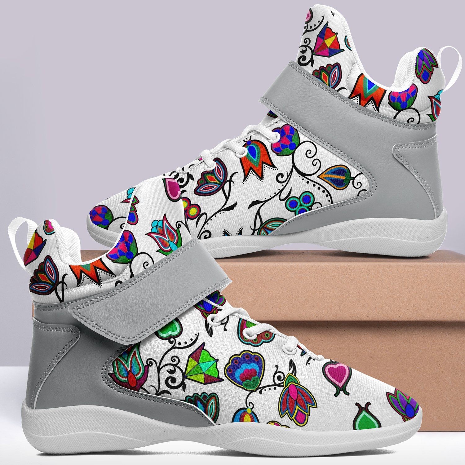 Indigenous Paisley White Ipottaa Basketball / Sport High Top Shoes 49 Dzine 