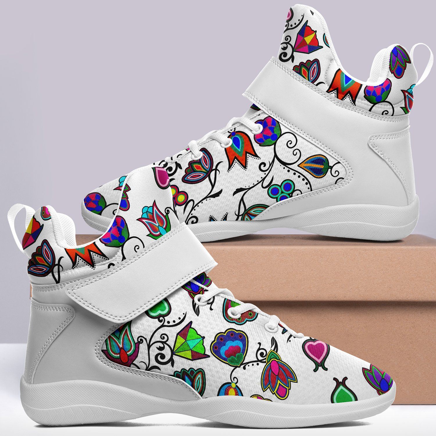 Indigenous Paisley White Ipottaa Basketball / Sport High Top Shoes 49 Dzine 