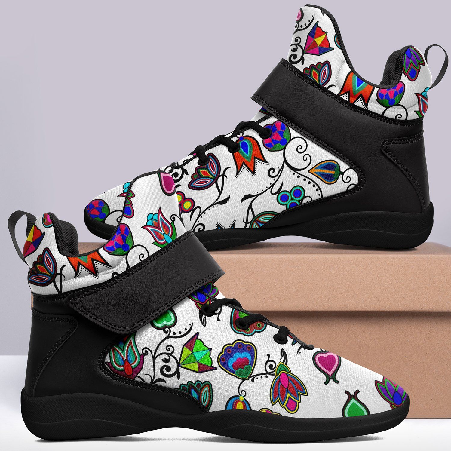 Indigenous Paisley White Ipottaa Basketball / Sport High Top Shoes 49 Dzine 