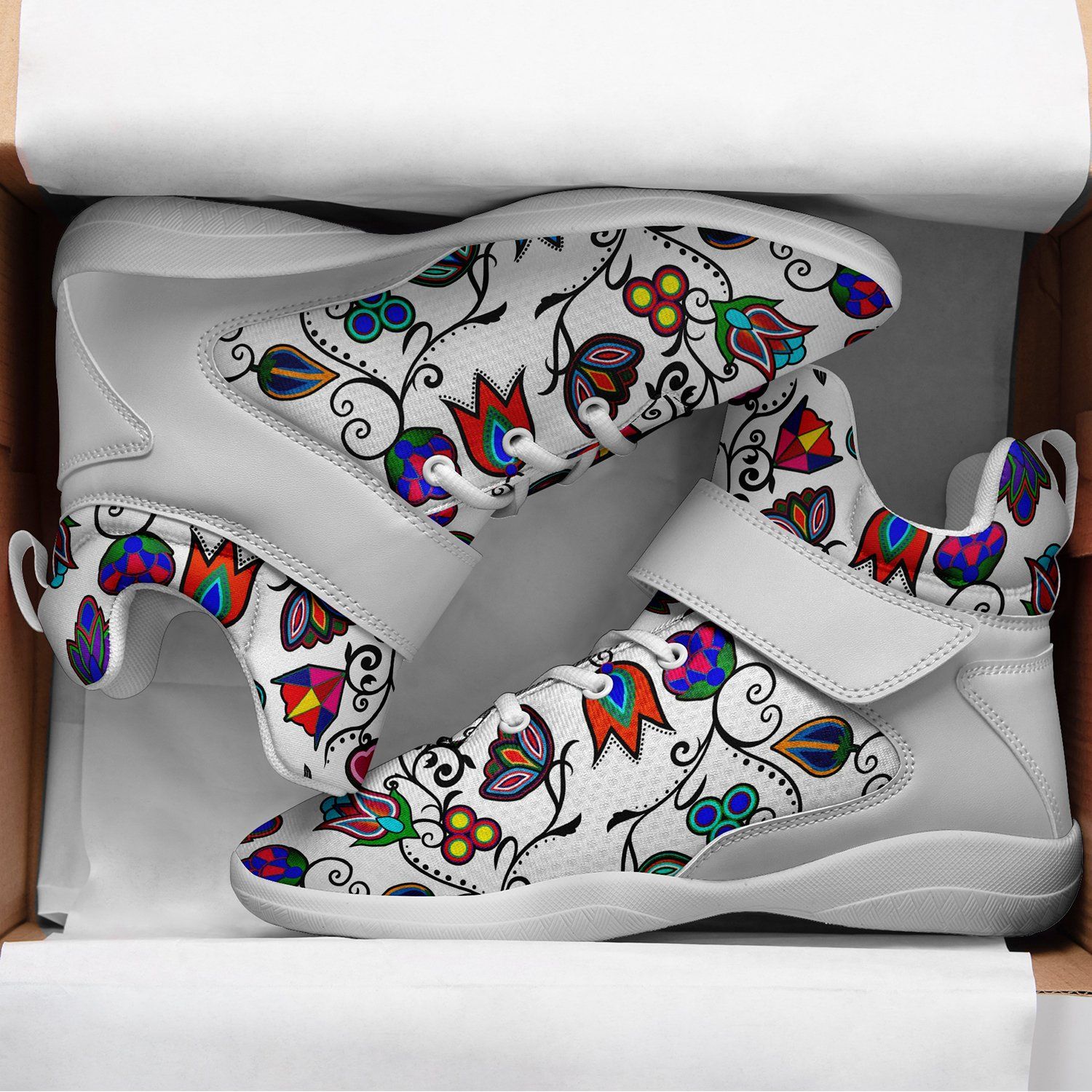 Indigenous Paisley White Ipottaa Basketball / Sport High Top Shoes 49 Dzine 