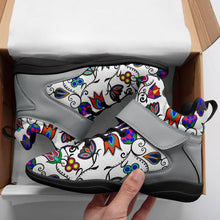 Load image into Gallery viewer, Indigenous Paisley White Ipottaa Basketball / Sport High Top Shoes - Black Sole 49 Dzine 
