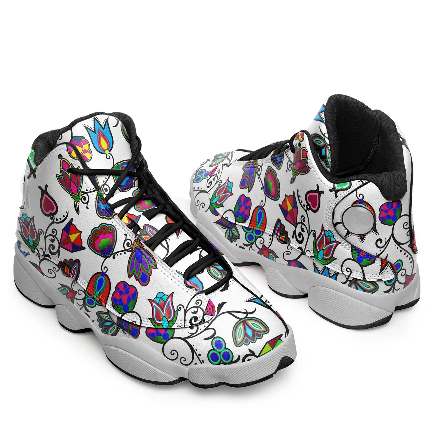 Indigenous Paisley - White Isstsokini Athletic Shoes Herman 