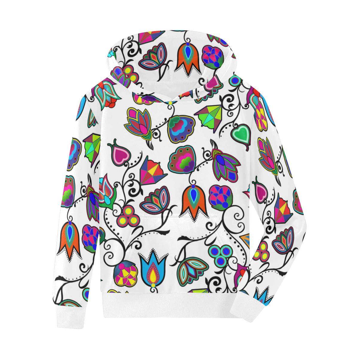 Indigenous Paisley White Kids' All Over Print Hoodie (Model H38) Kids' AOP Hoodie (H38) e-joyer 