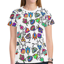 Load image into Gallery viewer, Indigenous Paisley - White New All Over Print T-shirt for Women (Model T45) New All Over Print T-shirt for Women (T45) e-joyer 
