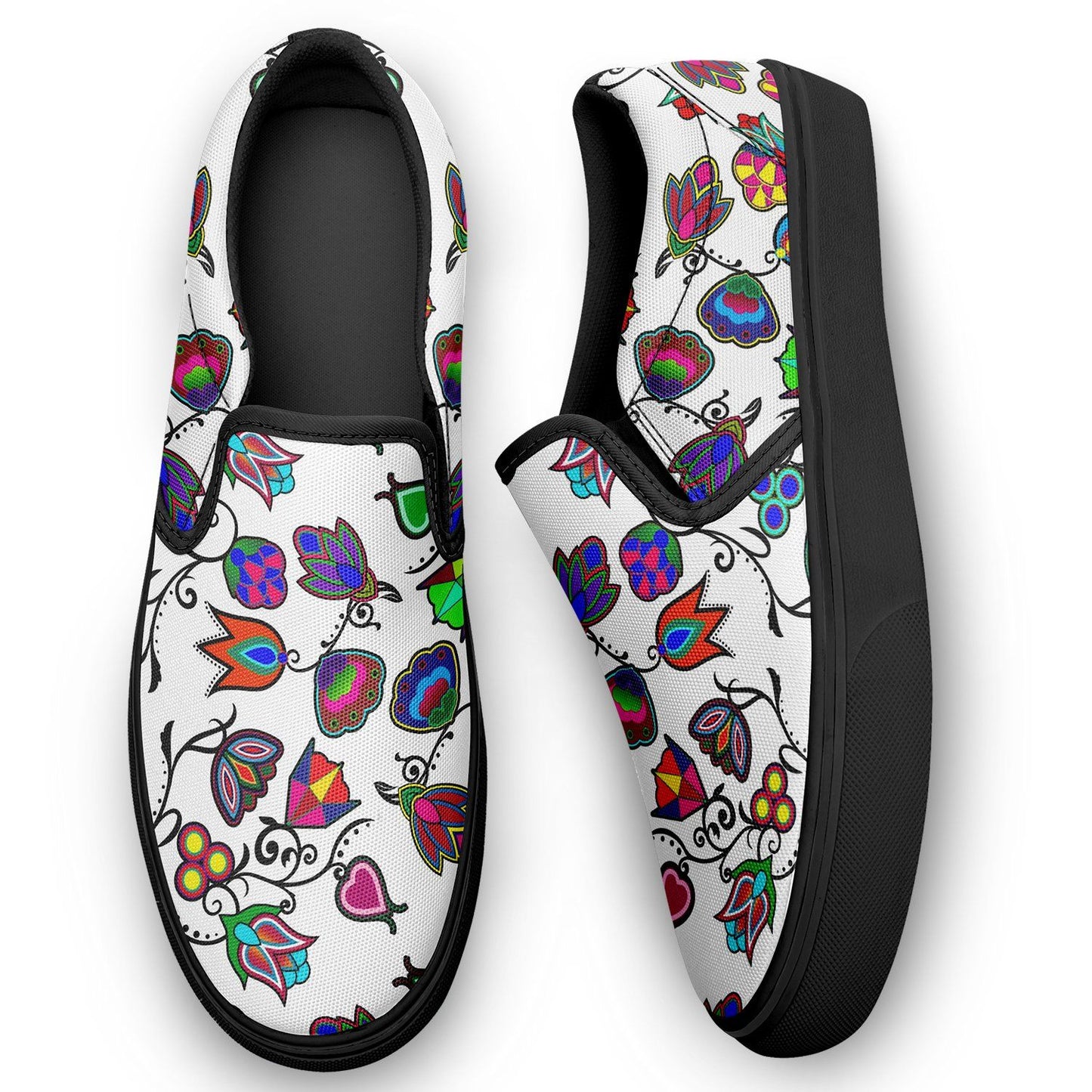 Indigenous Paisley White Otoyimm Canvas Slip On Shoes 49 Dzine 