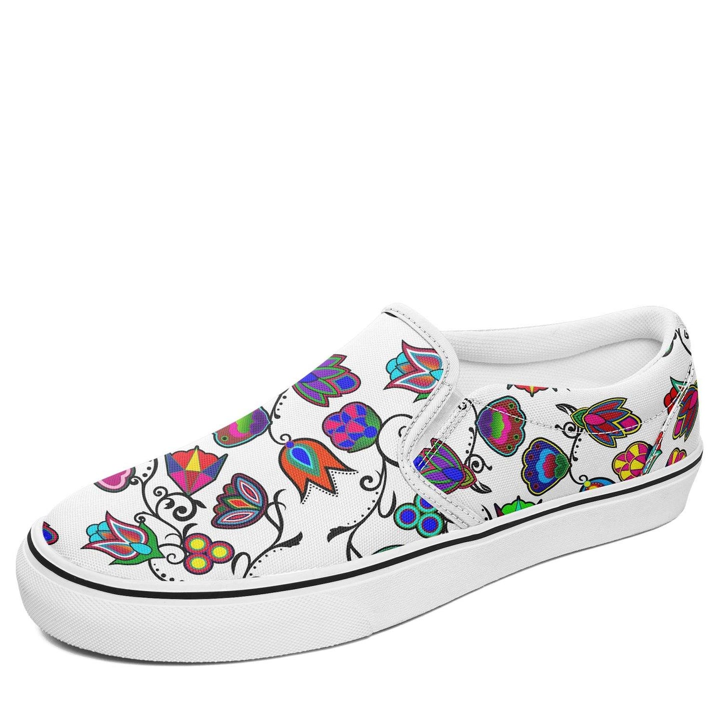 Indigenous Paisley White Otoyimm Canvas Slip On Shoes 49 Dzine 