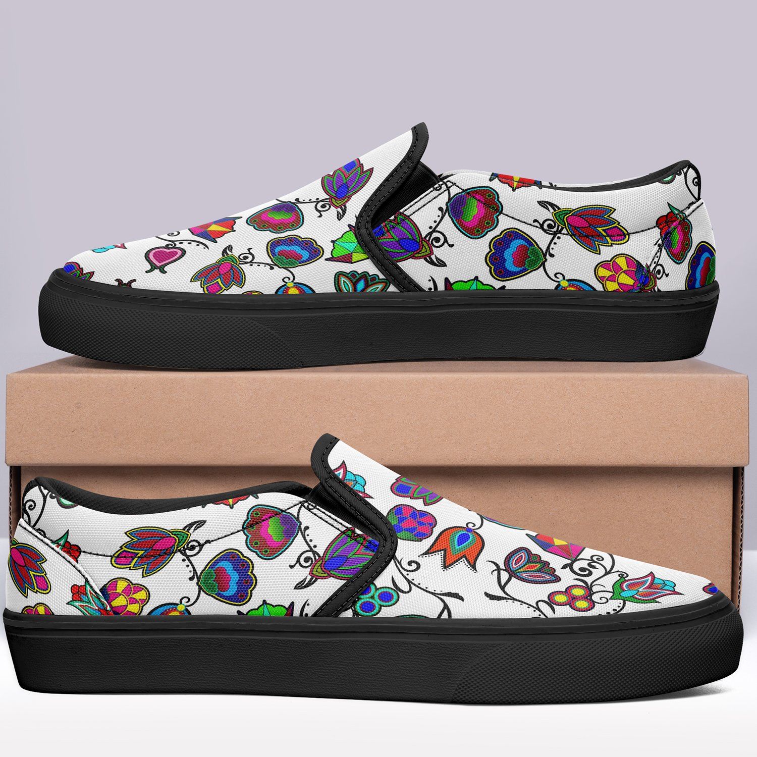 Indigenous Paisley White Otoyimm Canvas Slip On Shoes 49 Dzine 