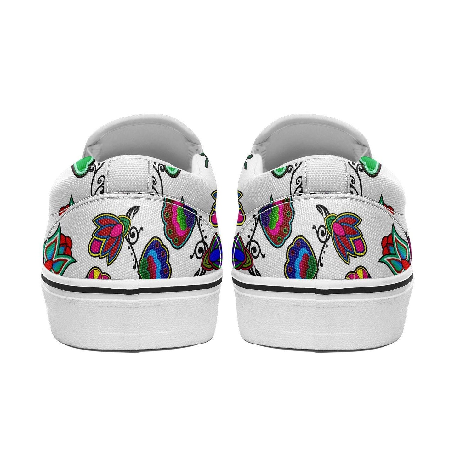 Indigenous Paisley White Otoyimm Kid's Canvas Slip On Shoes 49 Dzine 