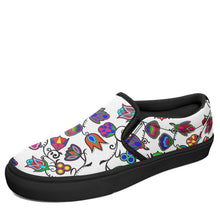 Load image into Gallery viewer, Indigenous Paisley White Otoyimm Kid&#39;s Canvas Slip On Shoes 49 Dzine US Youth 1 / EUR 32 Black Sole 
