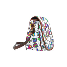 Load image into Gallery viewer, Indigenous Paisley - White Saddle Bag/Large (Model 1649) Saddle Bag/Large e-joyer 
